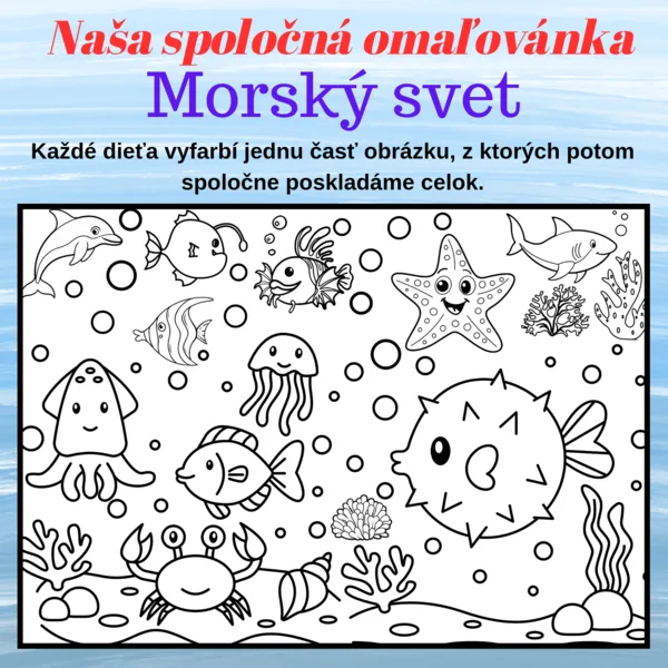 Morský svet – veľká spoločná omaľovánka (2, 8 a 18 dielov)