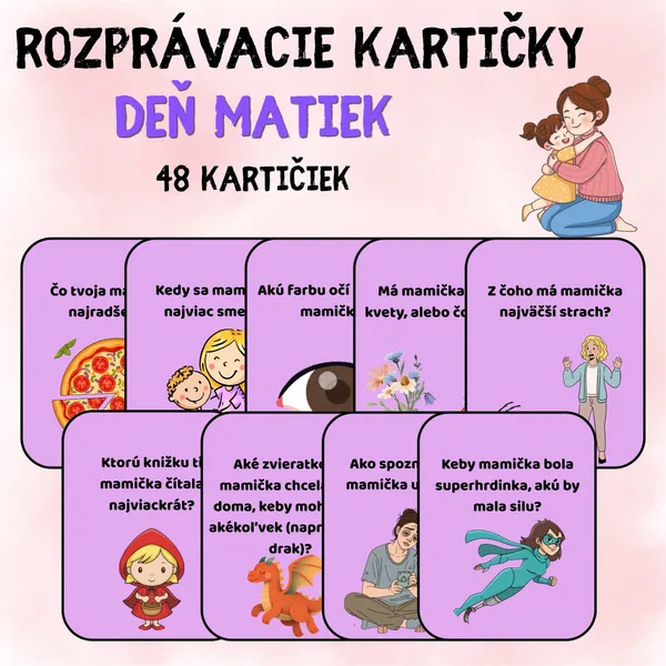 Rozprávacie kartičky – Deň matiek (48 kartičiek)