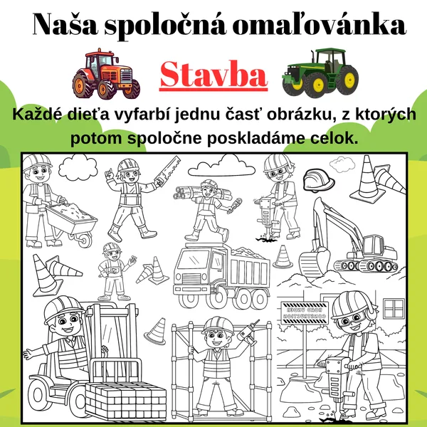 Stavba | velká skládací omalovánka - 2/8/18ks
