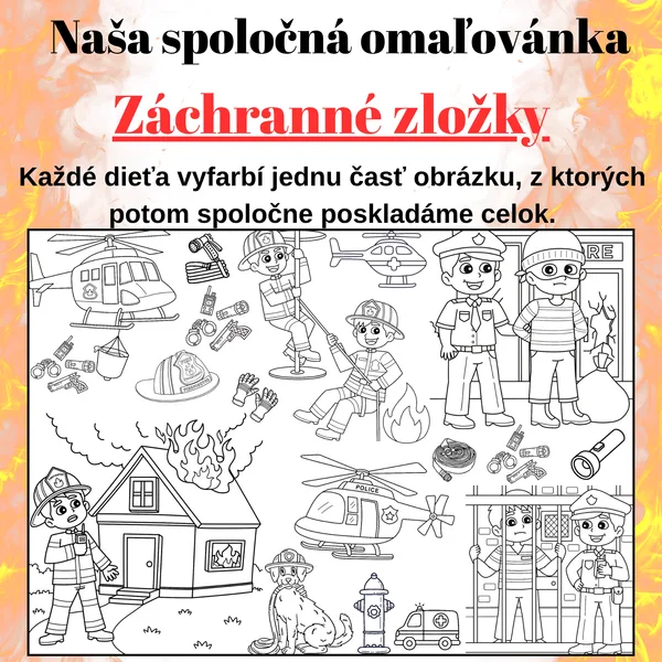 Záchranné zložky | veľká skladacie omaľovánka, 2/8/18 dielov