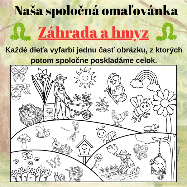 Mega omaľovánky – Záhrada a hmyz | 2, 8 a 18 častí