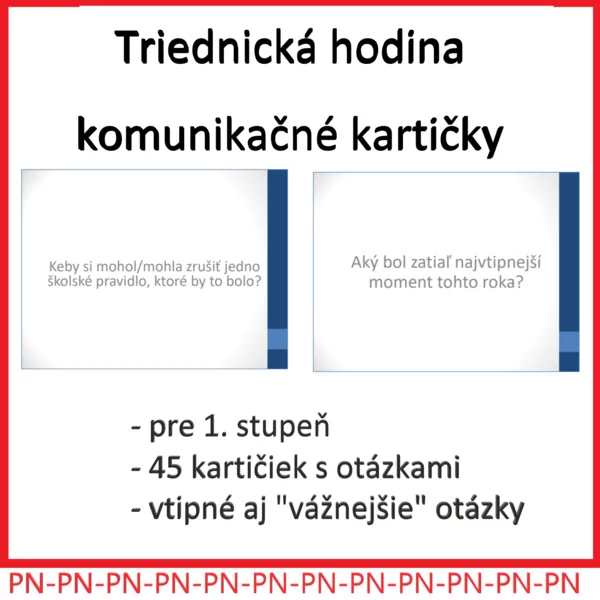Triednická hodina – komunikačné kartičky