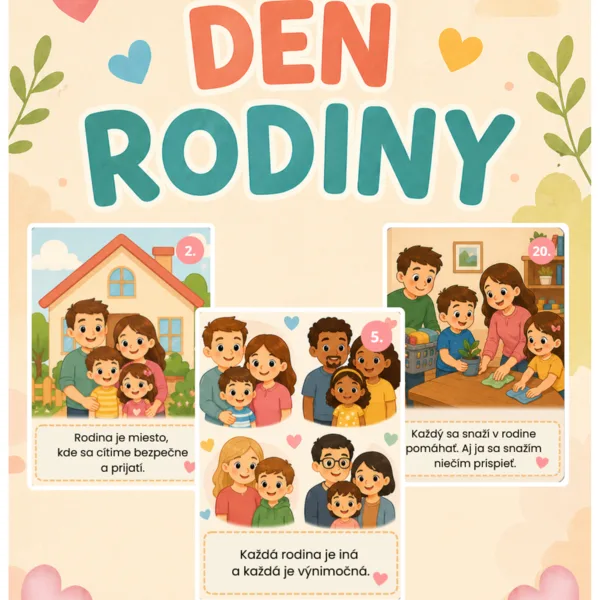 Deň rodiny - edukačné kartičky 25 ks