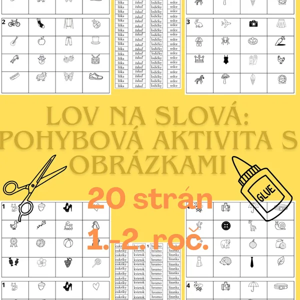 Lov na slová: pohybová aktivita s lepidlom a nožnicami