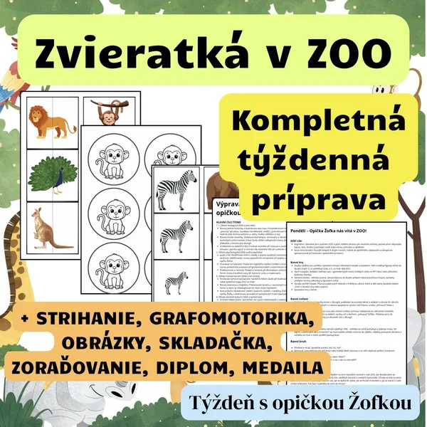 Zvieratká v ZOO - týždenný plán