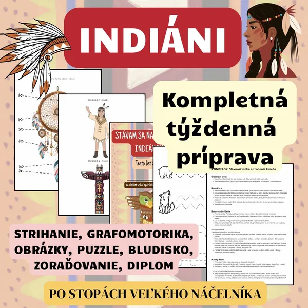 Indiáni - týždenný plán