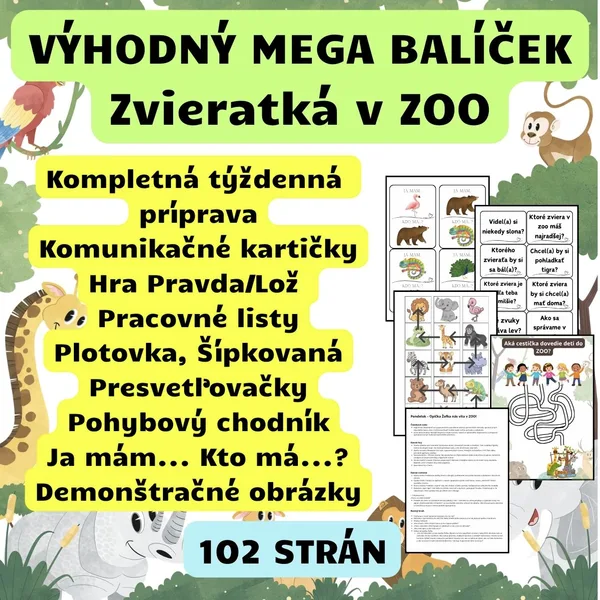 Zvieratká v ZOO - VÝHODNÝ MEGA BALÍČEK