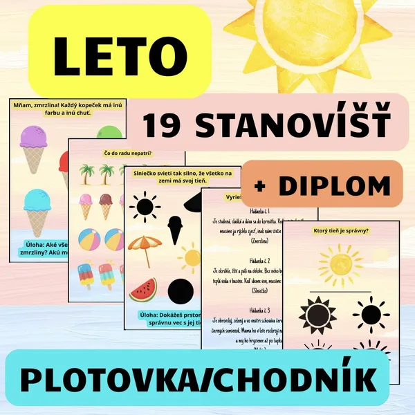 LETO - (19 úloh + diplom) - Veľká plotovka/chodník