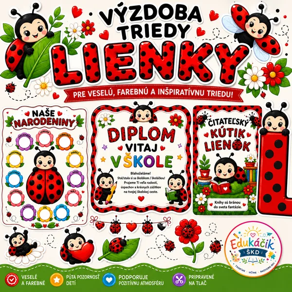 🐞 VÝZDOBA TRIEDY – LIENKY 🐞