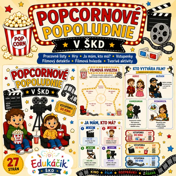 🍿🎬 POPCORNOVÉ POPOLUDNIE V ŠKD - svet filmu, kina a rozprávok 🎬🍿