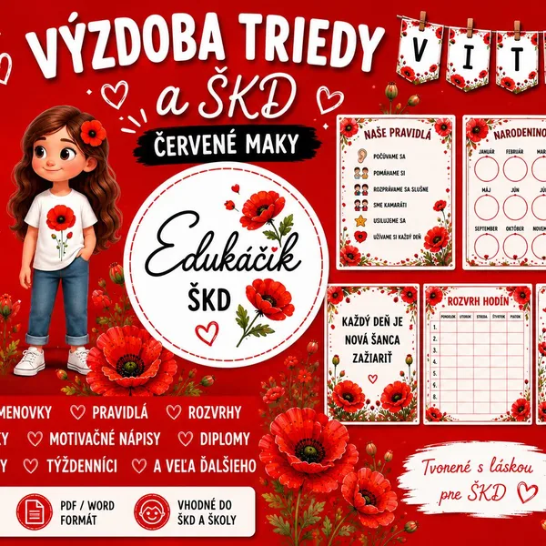  Výzdoba triedy - Červené maky