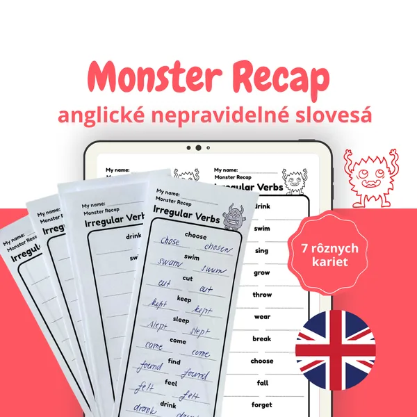 Monster Recap: rýchla príprava na hodinu angličtiny (nepravidelné slovesá)