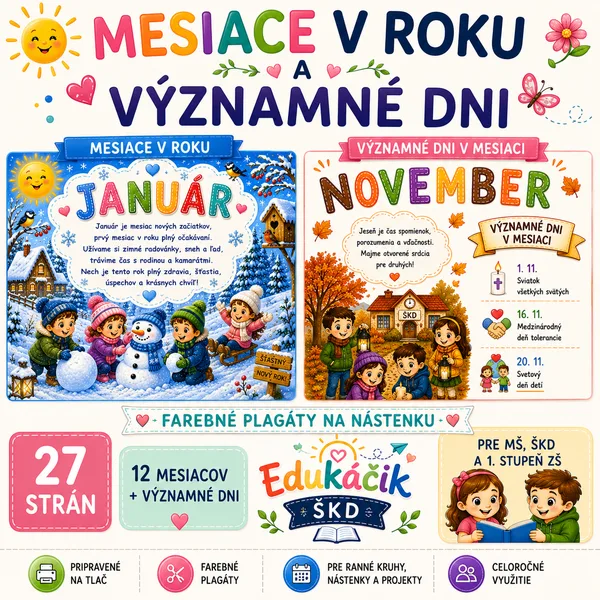 🌸 MESIACE V ROKU A VÝZNAMNÉ DNI 🌸