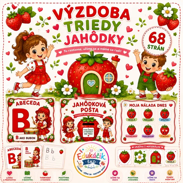🍓 TRIEDA JAHÔDKY – výzdoba a materiál do triedy🍓
