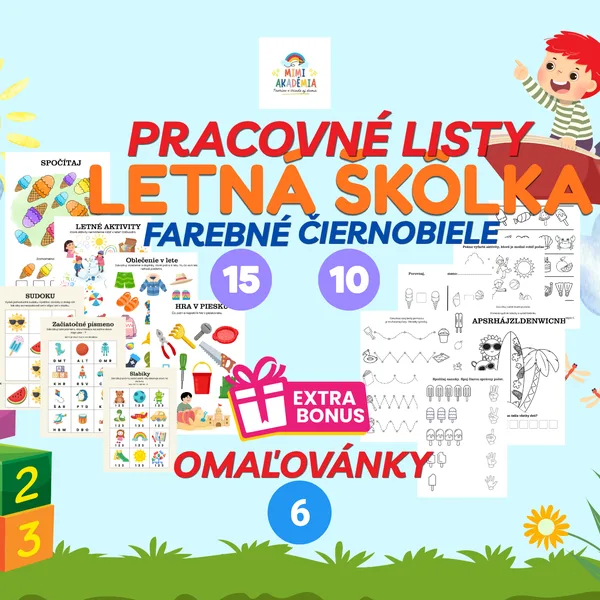 LETNÁ ŠKÔLKA- pracovné listy MŠ