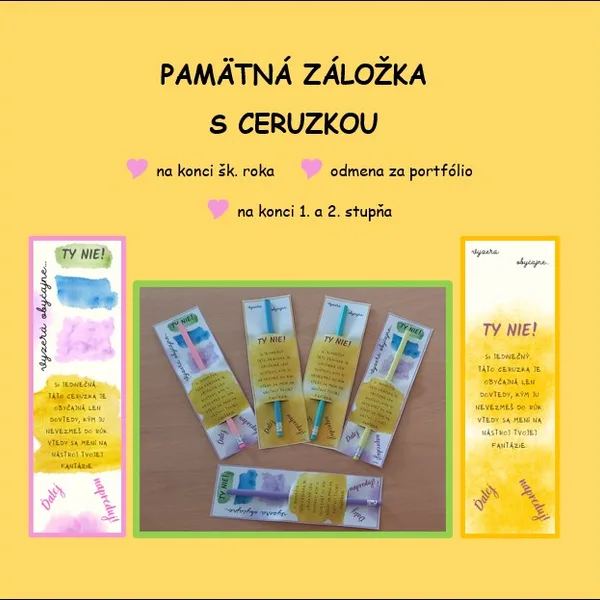 Motivačná záložka s ceruzkou - darček 