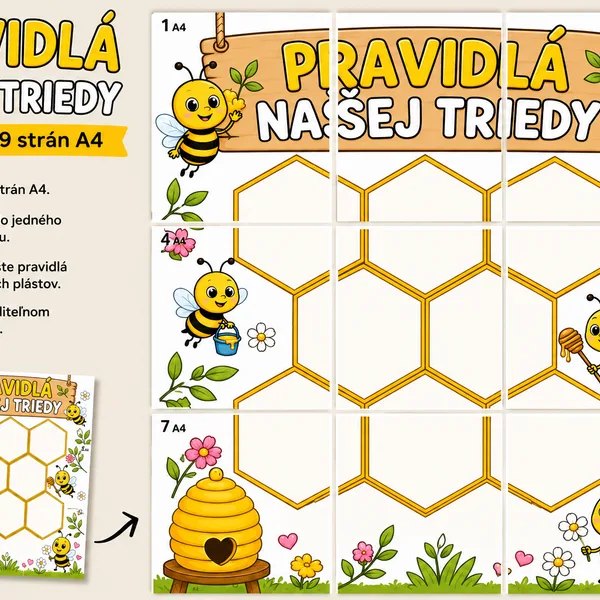 Pravidlá našej triedy – včielkový plagát 🐝🍯