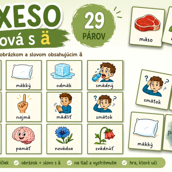 Pexeso - slová s ä