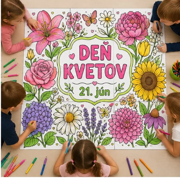 Deň kvetov (21. jún) - maxi omaľovanka 🌼🌻🌷
