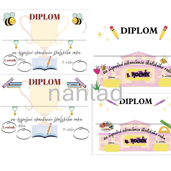 Diplomy na koniec školského roka 1-4. ročník
