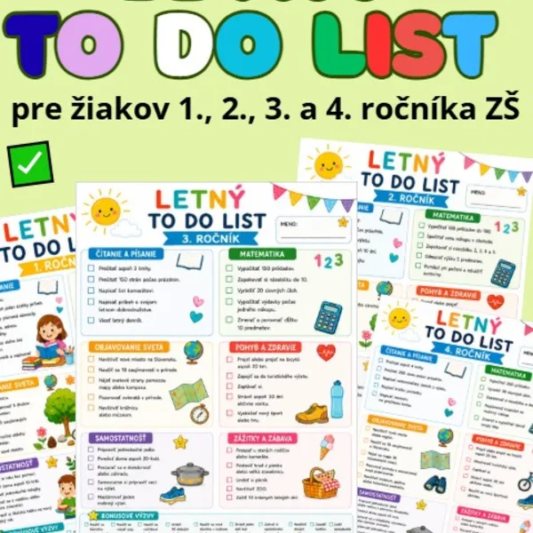 Letný TO DO LIST 🌞✔️