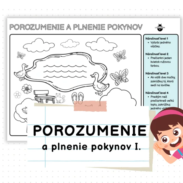 Porozumenie a plnenie pokynov 1. časť | Pracovné listy | Logopédia