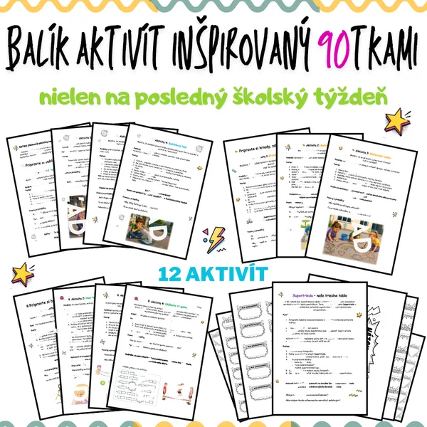 RETRO Balík aktivít inšpirovaný 90tkami (nielen na posledný školský týždeň) - 12 aktivít