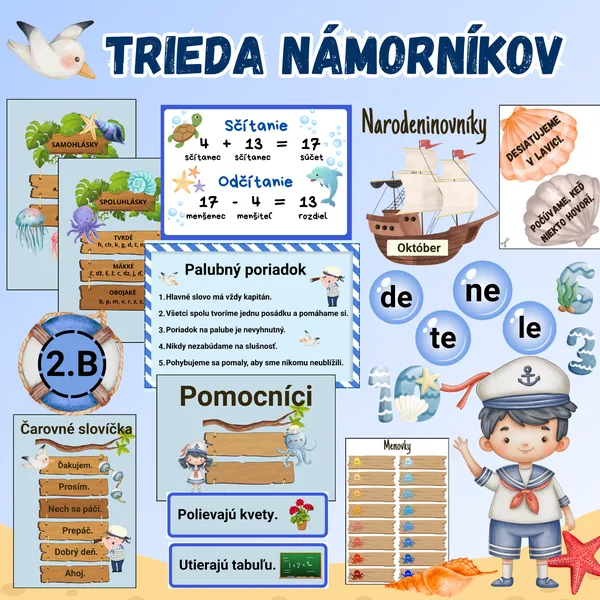 Výzdoba triedy námorníci/výzdoba nástenky námorníci