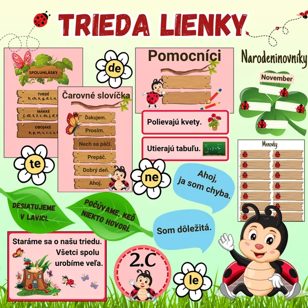 Výzdoba triedy lienky/výzdoba nástenky lienky