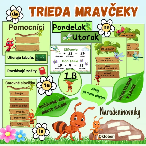 Výzdoba triedy mravčeky/výzdoba nástenky mravčeky