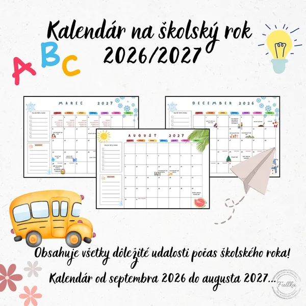 Školský nástenný kalendár, výzdoba triedy