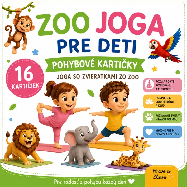 Zoo joga pre deti – pohybové kartičky
