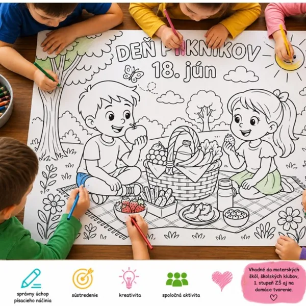 Deň piknikov 18. jún - kooperatívna omaľovanka 🍍🍉