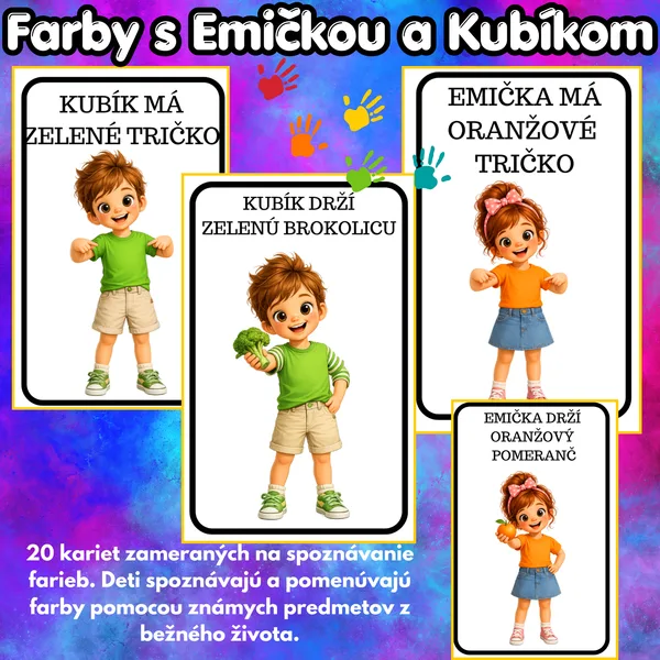 Farby s Emičkou a Kubíkom – obrázkové kartičky