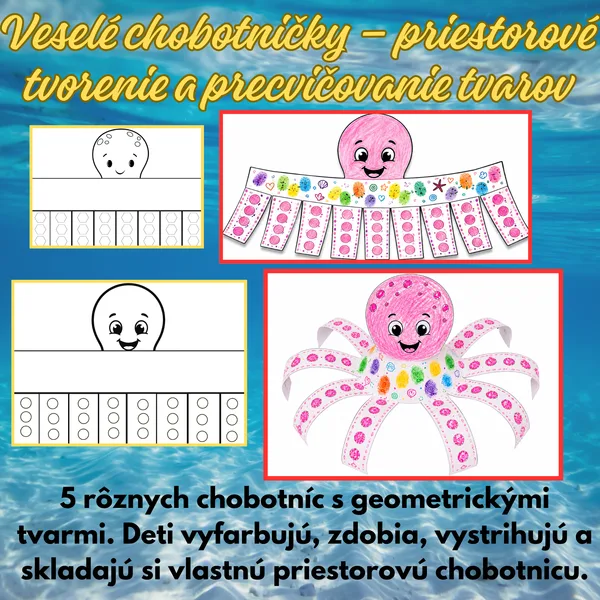 Moja chobotnička – vystrihni, vyfarbi a poskladaj🐙