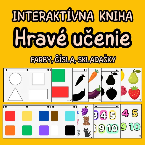 INTERAKTÍVNA KNIHA: Hravé učenie – Farby, čísla, skladačky