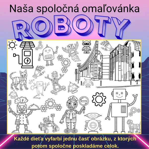 Mega omaľovánka – Roboti, 2, 8 a 18 dielov