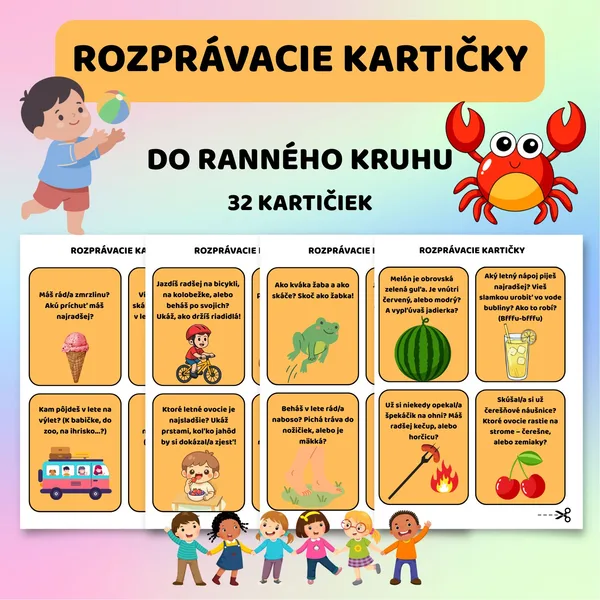 ROZPRÁVACIE KARTIČKY - Do ranného kruhu pod slniečkom ☀️