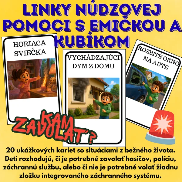 🚑 Núdzové linky s Emičkou a Kubíkom Kam zavolať?