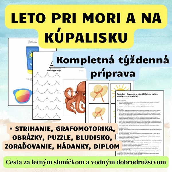 LETO PRI MORI A NA KÚPALISKU - týždenný plán