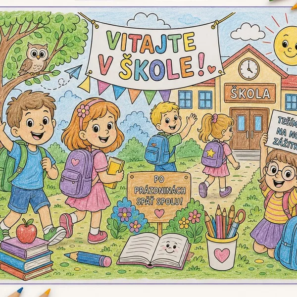 Vitajte v škole - kooperatívna mega omaľovanka (20 x A4) 