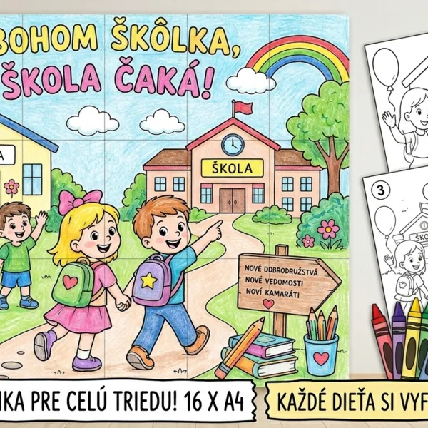 Zbohom škôlka, škola čaká - mega omaľovanka 🏫✏️🎨