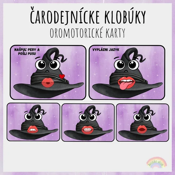 💜🪄Čarodejnícke klobúky, oromotorické karty🪄💜