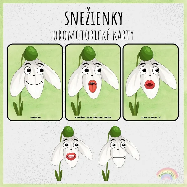 💚Snežienky, oromotorické karty💚