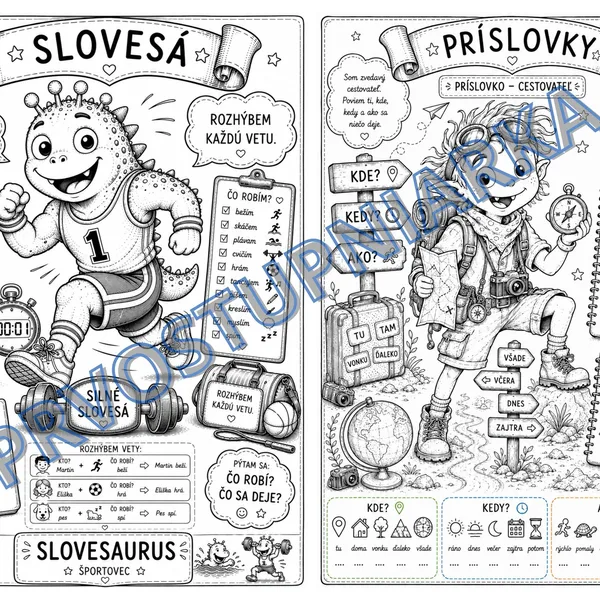 PRÍŠERKOVO – OMAĽOVÁNKY slovné druhy