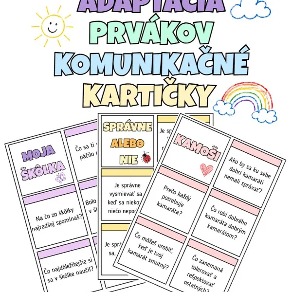 Adaptácia prvákov – Komunikačné kartičky 