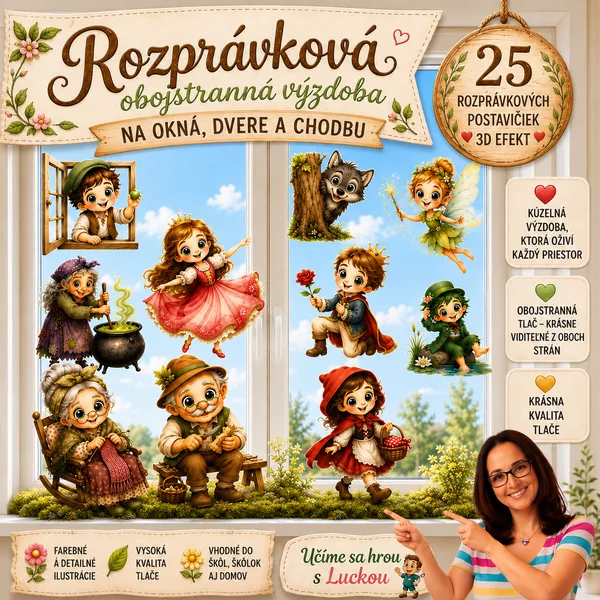 Rozprávky – obojstranná výzdoba nielen do okien, veľ. A3, A4, A5
