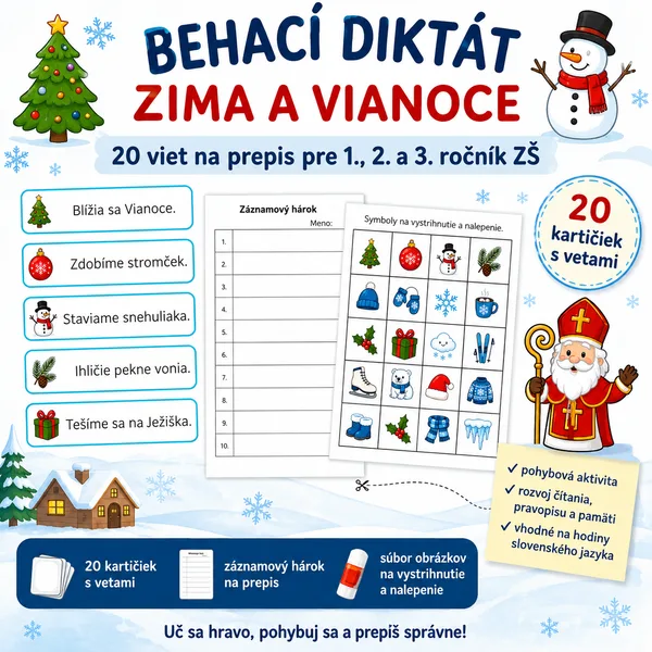 Behací diktát – zima/Vianoce ❄️🎄
