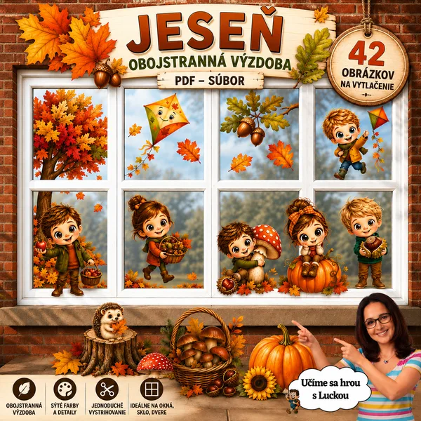 JESEŇ – DETI – OBOJSTRANNÁ VÝZDOBA A3, A4, A5