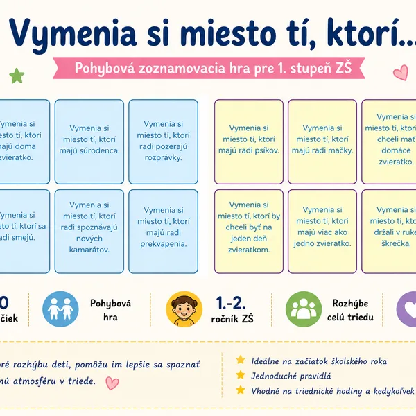 Vymenia si miesto tí (aktivizačná hra)